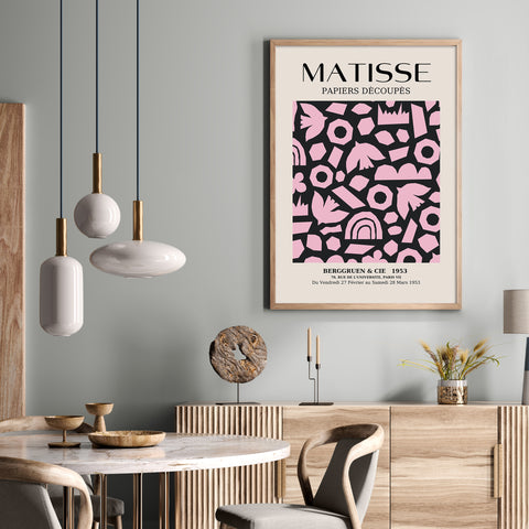 Matisse Papiers Decoupes Black and Pink Cut Outs Framed Print