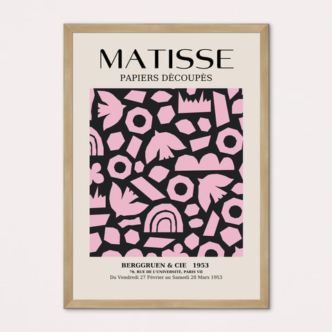 Matisse Papiers Decoupes Black and Pink Cut Outs Framed Print