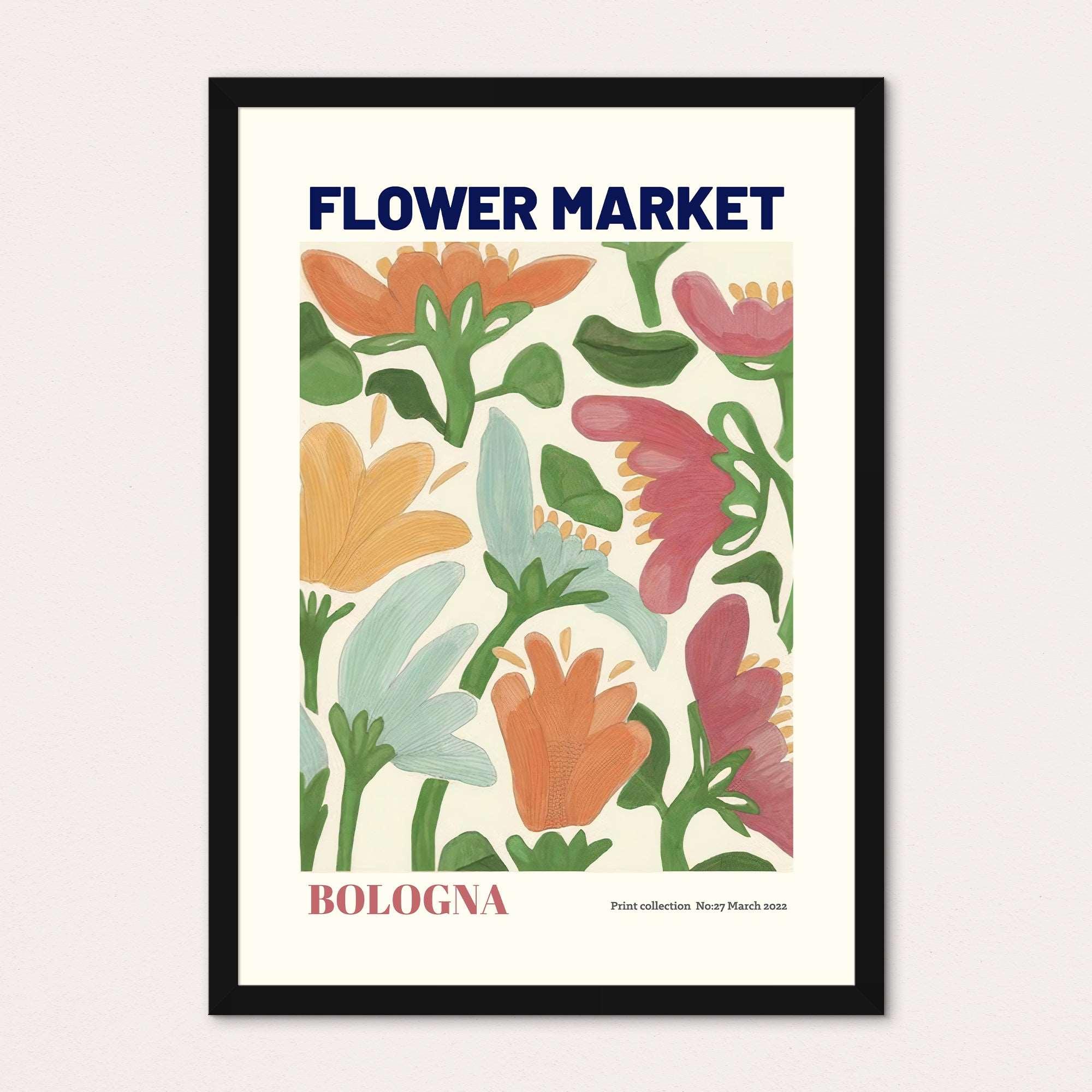 Bologna Flower Market Framed Print