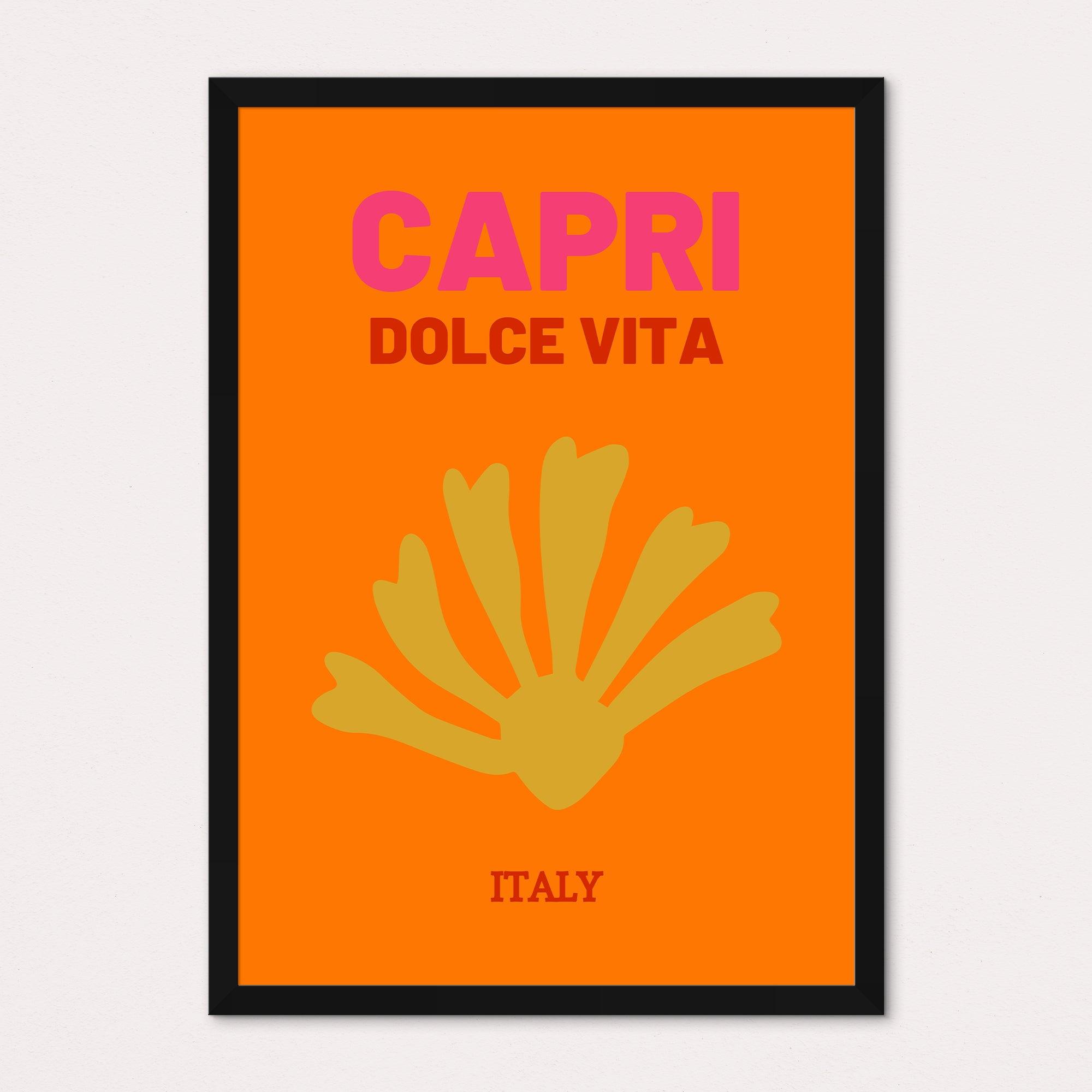 Capri Dolce Vita Italy Travel Poster Framed Print - Inspired Walls