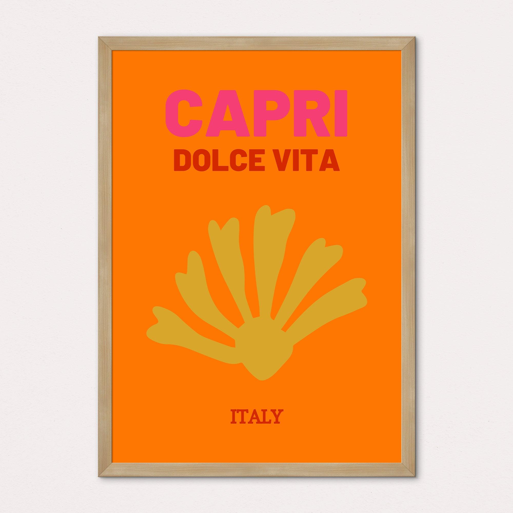 Capri Dolce Vita Italy Travel Poster Framed Print - Inspired Walls