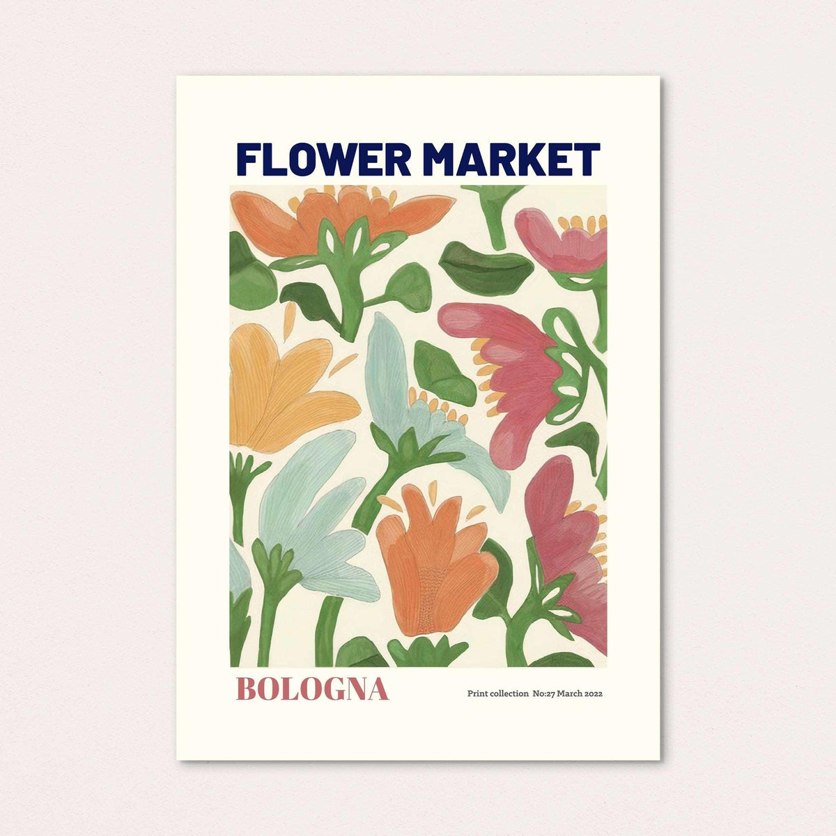 Bologna Flower Market Framed Print