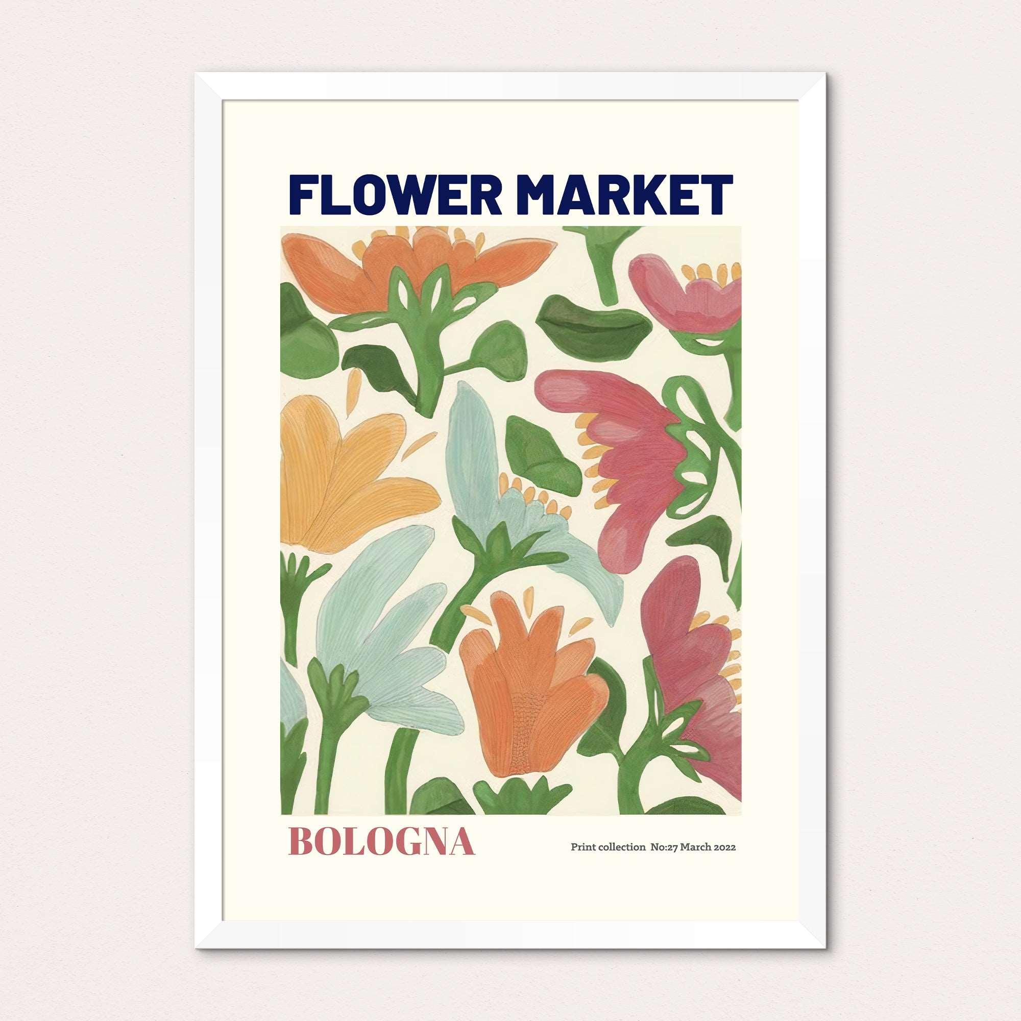 Bologna Flower Market Framed Print