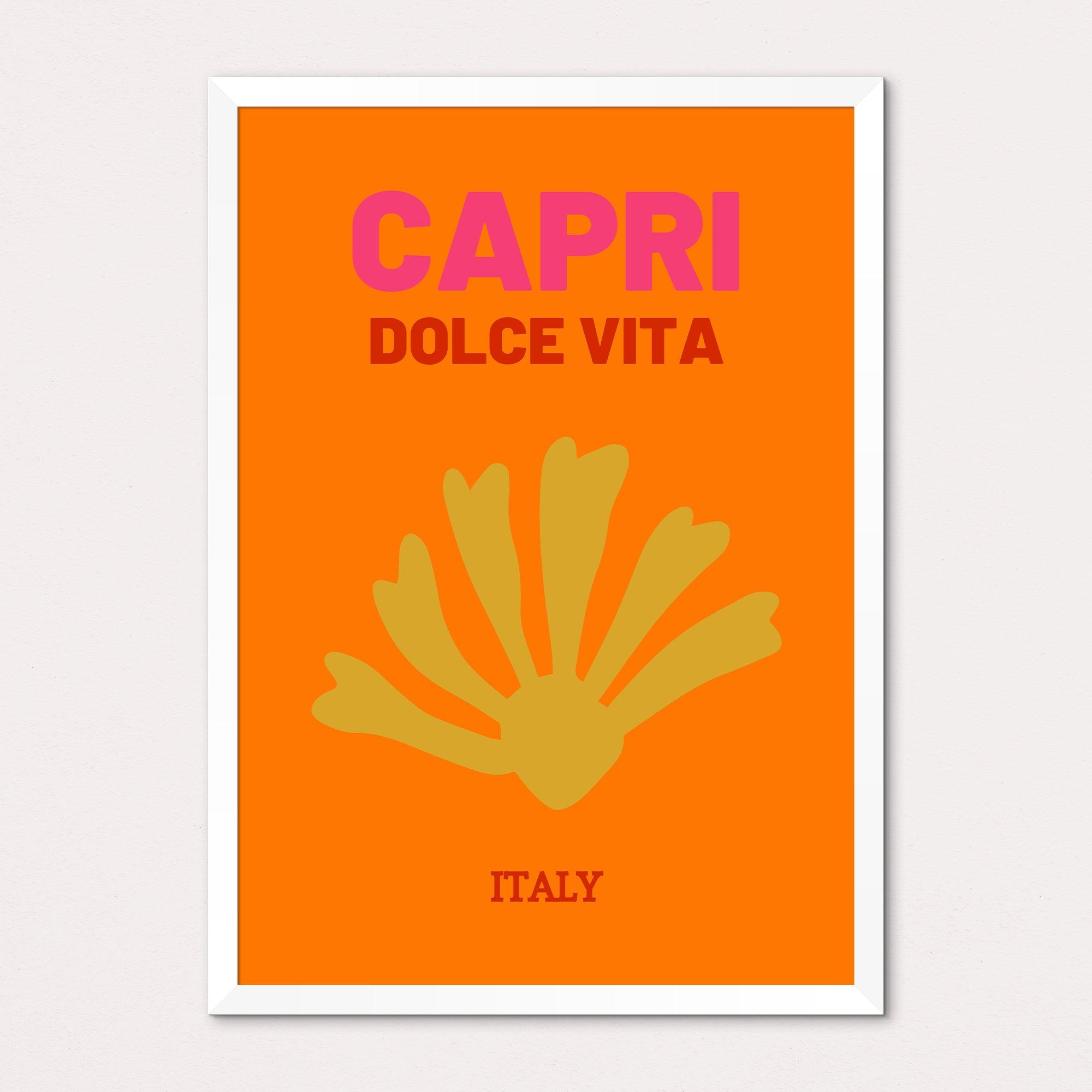 Capri Dolce Vita Italy Travel Poster Framed Print - Inspired Walls